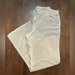 Stylish Beige Women's Flare Corduroy Pants Size 12